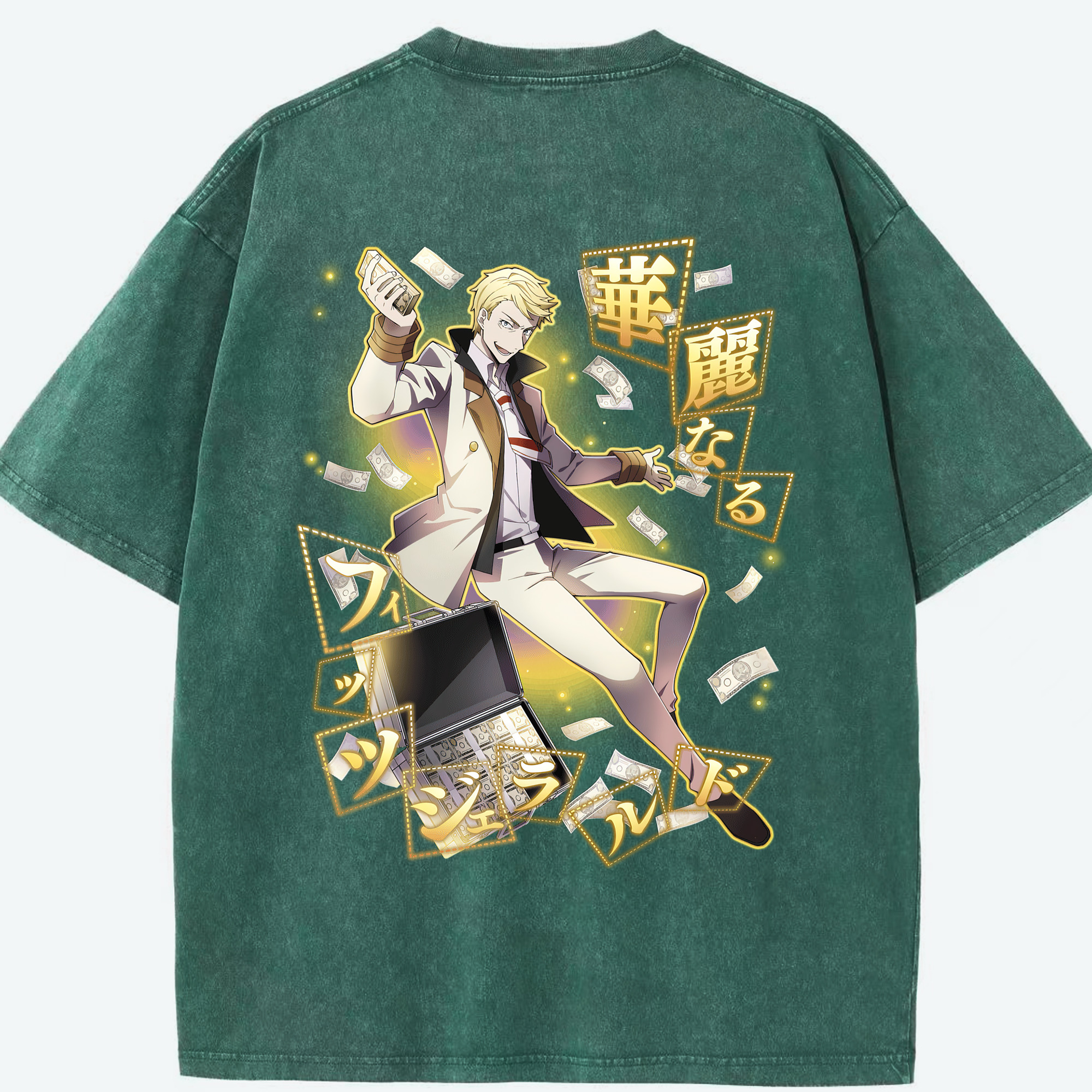 （画像用） 文豪ストレイドッグス Bungo Stray Dogs 綿100% ヴィンテージ風 半袖Tシャツ（背面プリント）